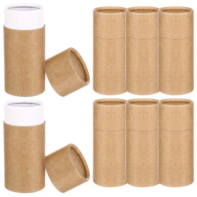 10Pcs Kraft Paper Essential Oil Bottle Cylinder Packing Boxes Brown Paper Storage Containers Gift Holders Storage Cans