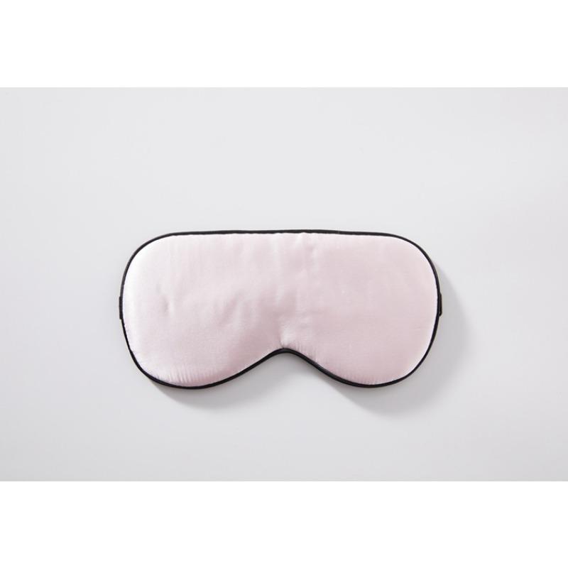 Seiden-Augenmaske, wendbar, einfarbig, Maulbeerseide, schwarzer Farbton, Schlafmasken