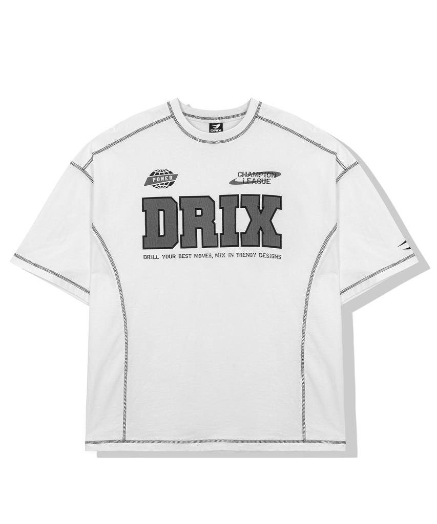 DRIX Overlock Steek Oversized Halve Mouw_Wit