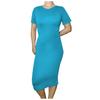 Women's Fashion Sexy  Solid Color Bag Hip Elasticity Short-sleeve Dress