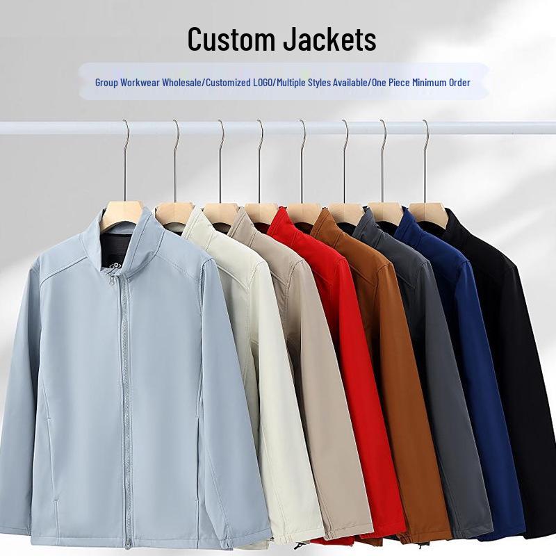 Unisex Windproof & Waterproof Softshell Jacket with Stand-up Collar - Custom Logo Embroidery Available