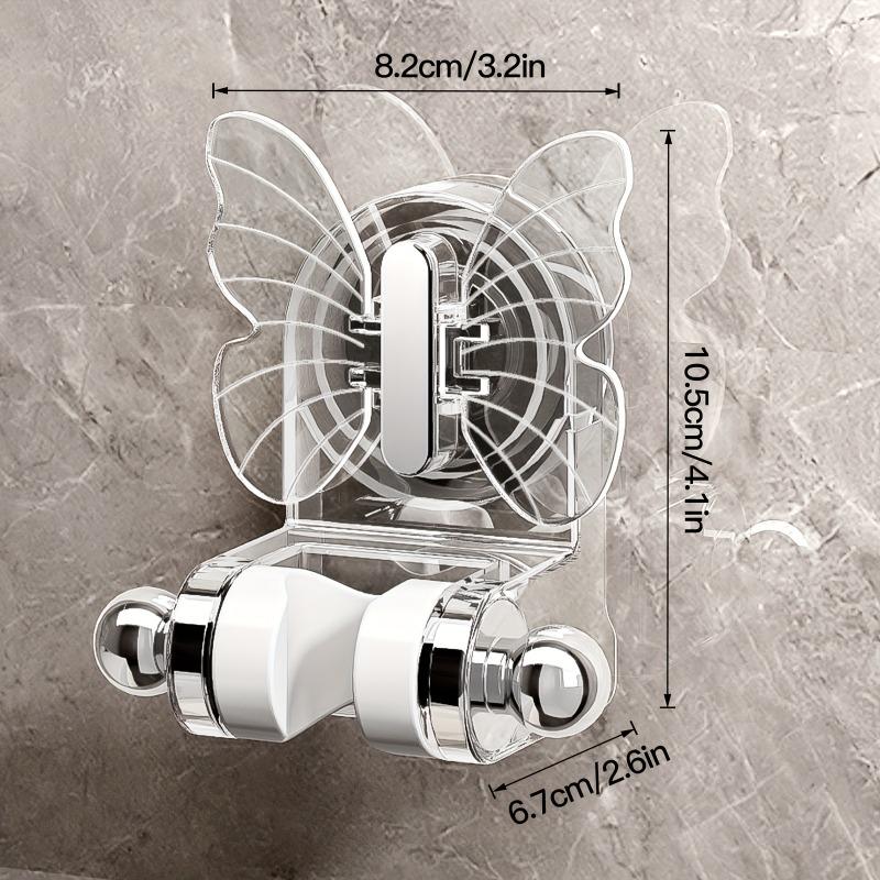 [Adjustable Gray Shower Head Holder] Adjustable Shower Head Bracket with Butterfly Design, Wall-mounted Shower Holder, Bathroom Storage Organizer