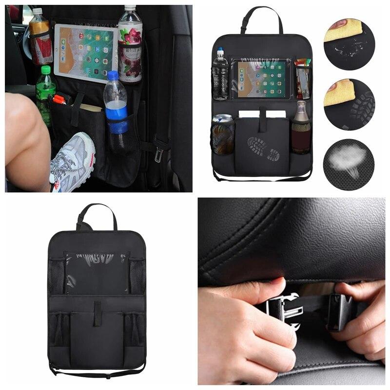Car Back Seat Organizer Storage Bag with Foldable Table Tray Tablet Holder Tissue Box Auto Back Seat Bag Organizers Universal