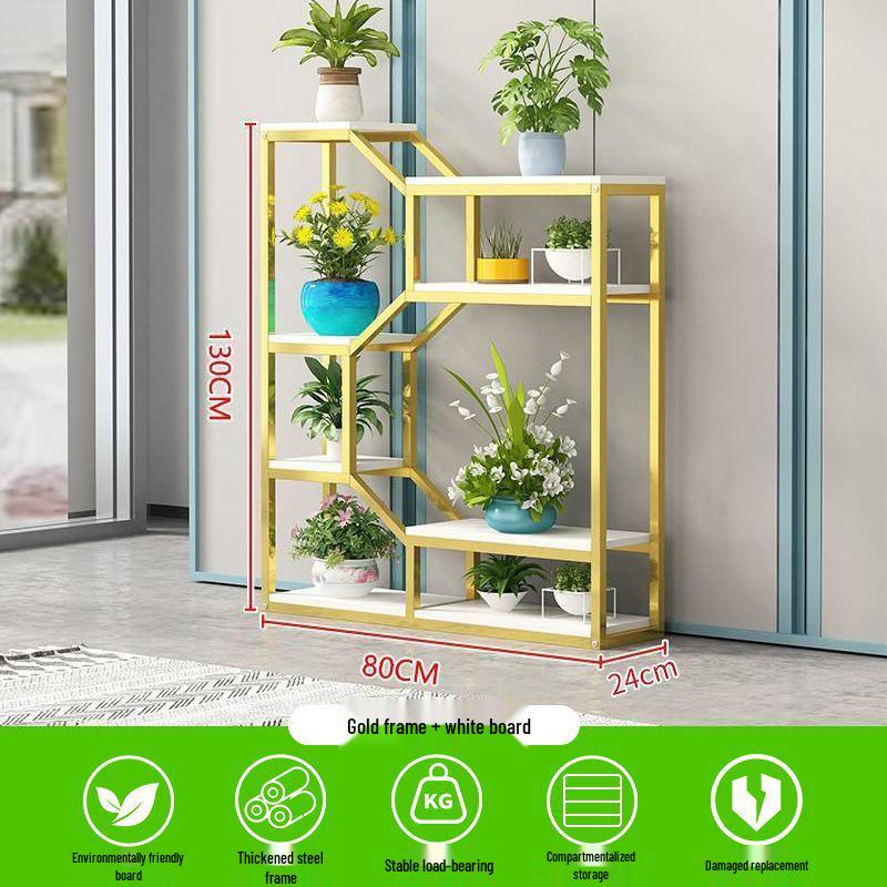 Wrought Iron Storage Rack: Bookshelf, Wine & Display Cabinet, Flower Stand, Partition Shelf for Living Room & Dining Room.