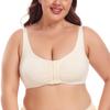 European and American Front-buttoned Beautiful Back Large Size No-rim Vest Adjustable Running Underwear Side Breast Shaping Bra