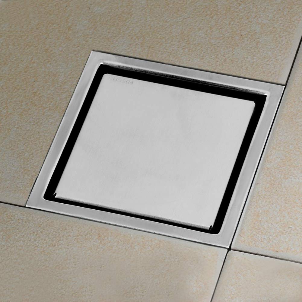Floor Drain Drain Cover Shower Floor Drain Drain Filter Square Floor Drain Bath Drain Cover Stainless Steel Bathroom Washroom Garage Basement Odor