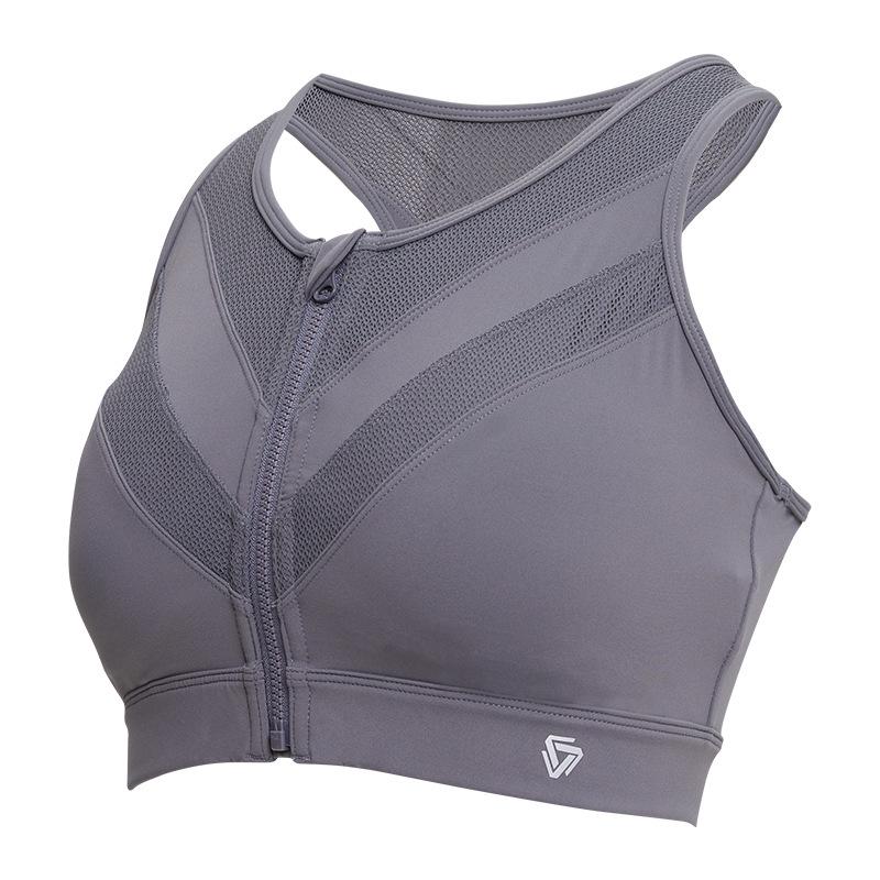 

Сетчатая вставка, спортивный бюстгальтер большого размера на молнии спереди, ударопрочный жилет для йоги и бега для женщин XL (Height 170/ Cup 92A)