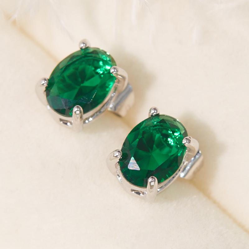 Fashion Design Green Cz Stud Earrings Temperament Lady Accessories Wedding Party Daily Wear  Color Jewelry For Women