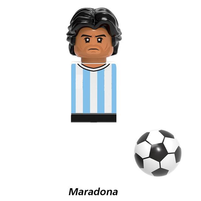 NEW World Famous Football Players Figurine Messi Ronaldo Neymar Lewandowski Mini Action Building Block Model Toy Kids Gifts