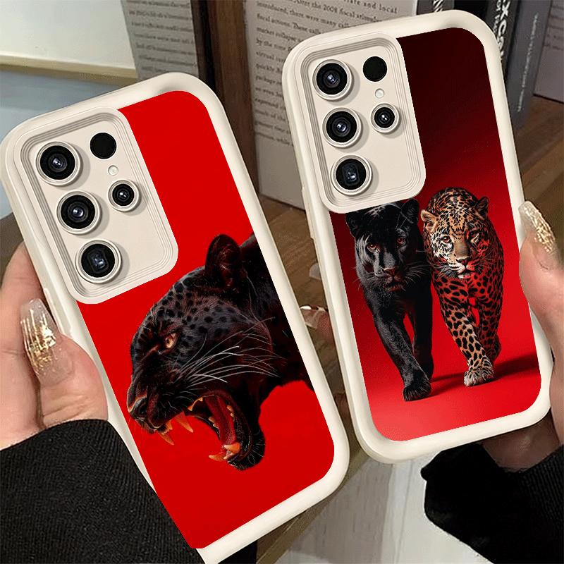 Handyhülle für Samsung Galaxy S26 S25 Ultra S24 FE Black Panther Coole Tierhülle S23 Plus S22 + S21 S20 5G Weiches Silikon Funda