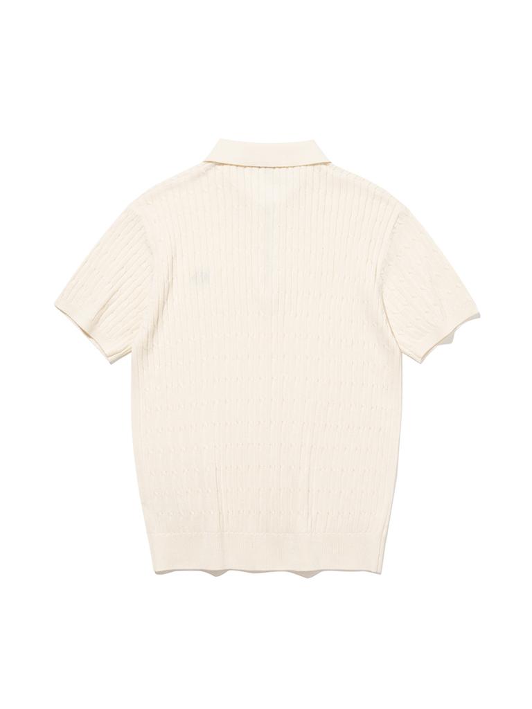 20TH HOLE Cable Half-Zip Knit [Cream]