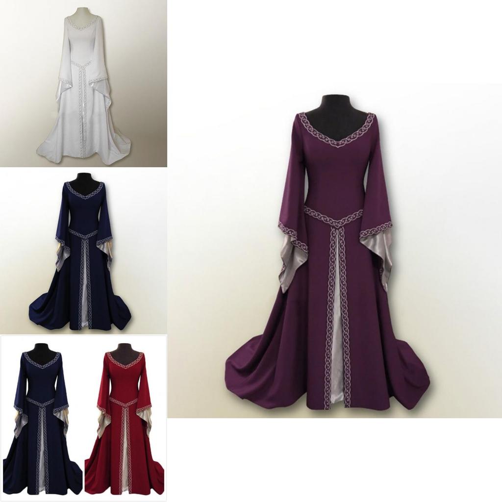 Enchanting Medieval Renaissance Women's Vintage Gown Dress For Fantasy Events And Parties