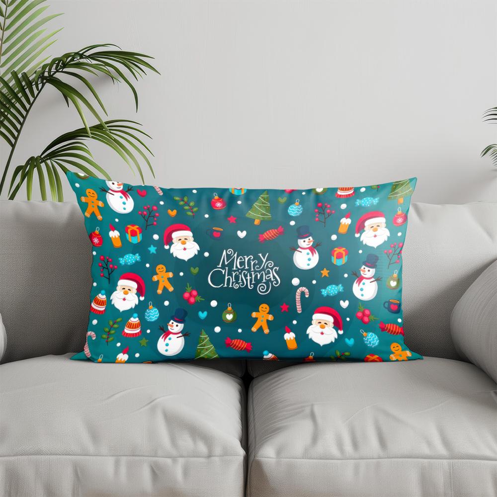 Home Decor Christmas Trees & Snowflakes Pillow Suitable For Sofa Bedroom Car Pillow Cover Cushion Rectangular Back Cushion
