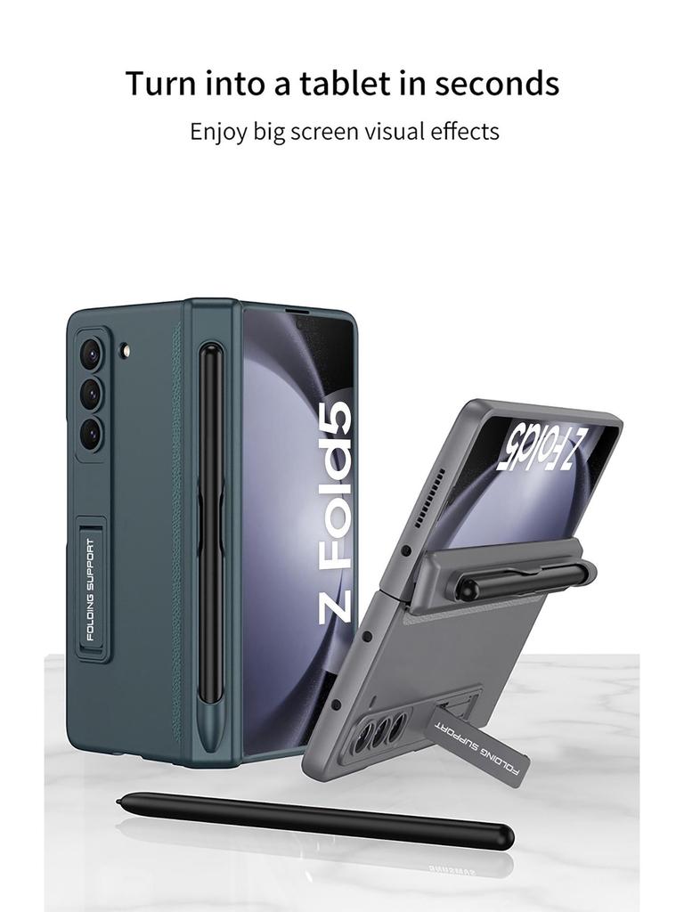 Samsung Galaxy Z Fold 5 Magnetic Folding Case with Pen Slot & Full Coverage Protection
