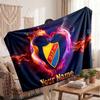 Djurgårdens IF Personalized Fleece Blanket With Football Logo, Custom Name Text Soft Warm Home Throw Blanket