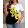 Fashion Women Retro Creative Flower Print T Shirt Funny Casual O-neck Short Sleeves T-shirt Summer Female Tee Shirt