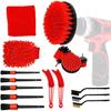 16Pcs Car Detailing Electric Drill Brush Wheels Engine Internal Long Handle Car Electric Dril Brush Tire Wheel Rim Cleaning