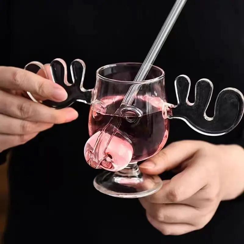 Bicchieri da Vino Tazza Renna Bicchieri da Cocktail Vetro Trasparente ad Alto Borosilicato Tazze per Caffè Tazza Birra Espresso Whiskey Alcol