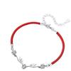 Korean Style Diamond Deer Bracelet – Unisex Black & Red Woven Rope for Couples
