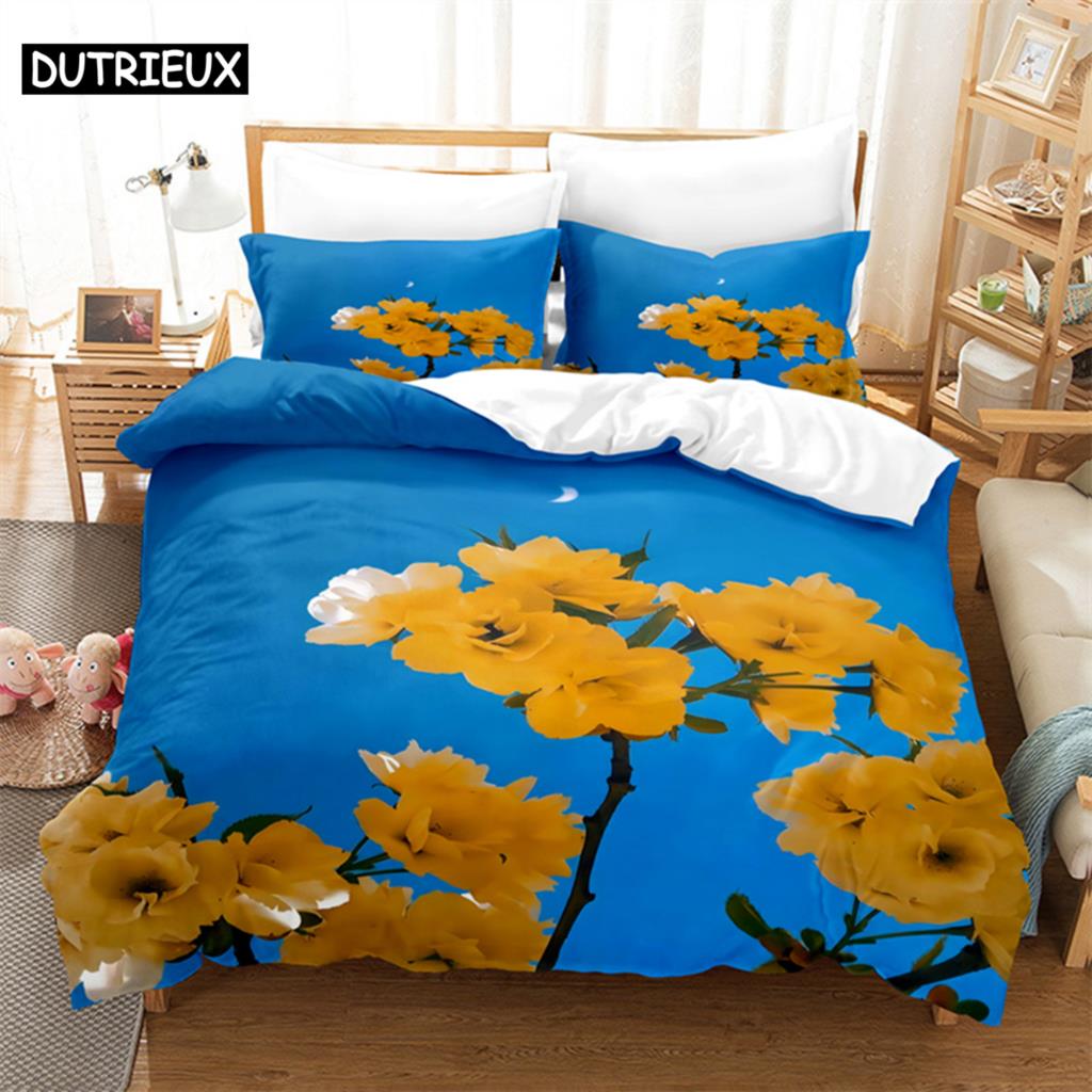 Flower Plants Bedding Set Duvet Cover Set 3d Bedding Digital Printing Bed Linen Queen Size Bedding Set Fashion Design