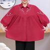 Plus Cotton 100 Womens Size Top – Loose Vneck Casual Blouse Sizes 4xl8xl For Middleaged Ladies