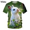 Cute Rabbit T Shirt Men 3D Printing Funny Kids Animal T-Shirt Harajuku Fashion Womens Clothing Tee Shirts Summer Casual y2k Tops