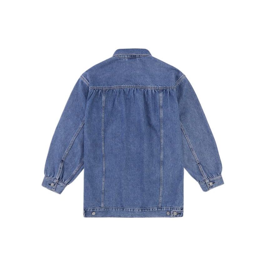 Levis X Ganni Solid Color Single-Breasted Collar Denim Jacket Women jackets Blue 87489-0000