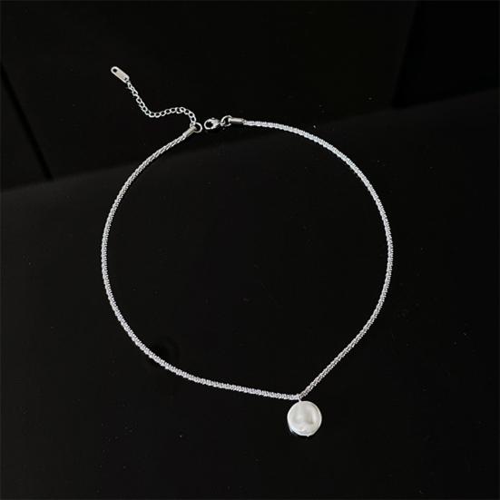 Women Necklace Faux Pearl Charm Adjustable Length Pendant Necklace Lightweight Exquisite Design Necklace Jewelry Gift
