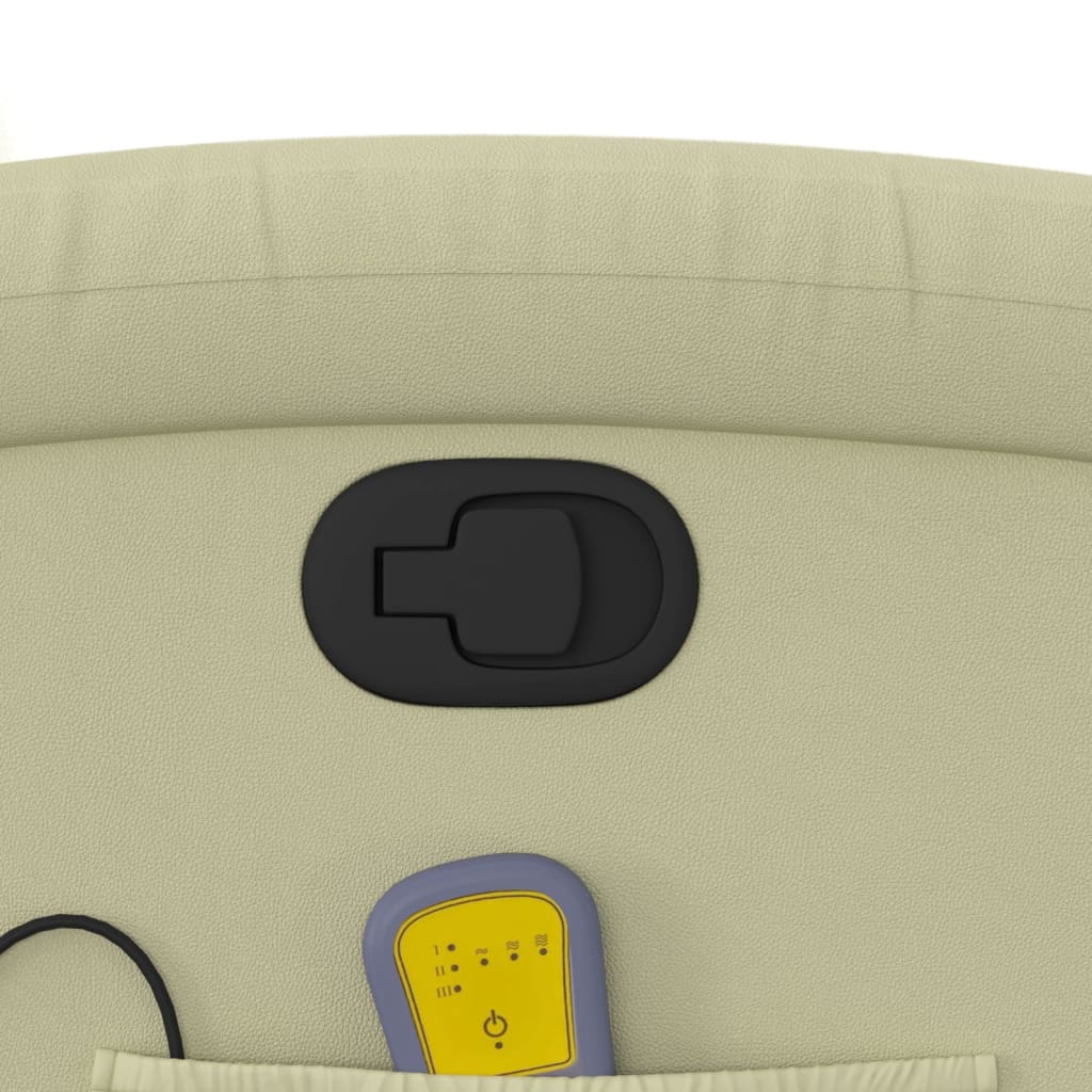Massage Chair Relax Chair Genuine Leather Cream