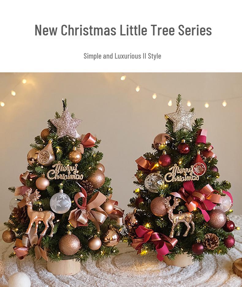 Small Snowy Baby Christmas Tree Set for Indoor Decor - Ornaments for Living Room, Window, or Desk
