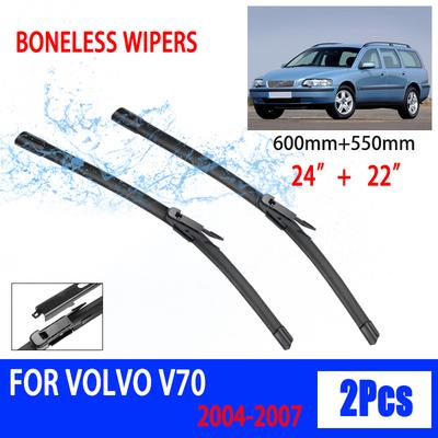 Per Volvo V70 2004-2007 Tergicristallo Auto Coda di Rondine Gomma Morbida Tergicristallo Parabrezza HD Silenzioso Tergicristallo Automobilistico 24"+22"