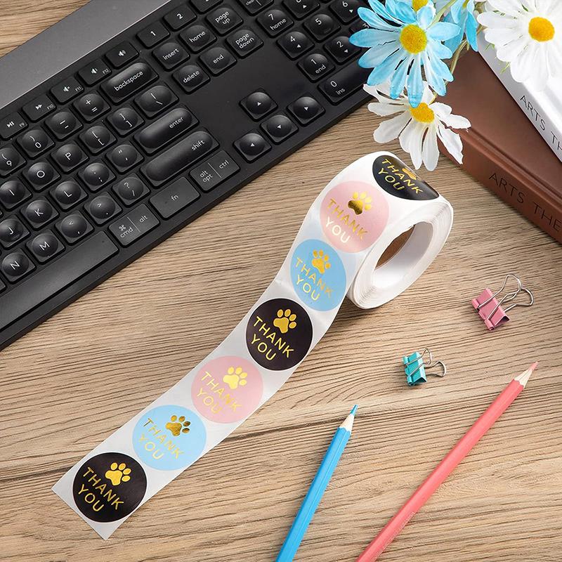 Dog Paws Print Sticker Thank You Labels Sealing Sticker Decorative Sticker Labels Envelope Sticker Animal Sticker