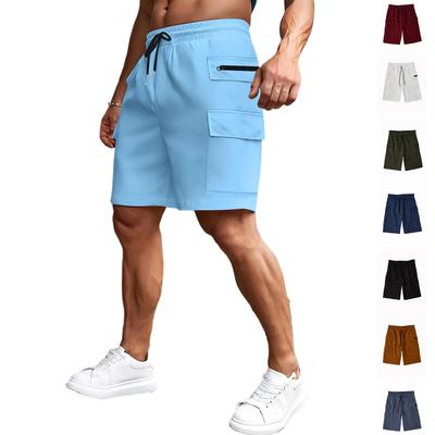 Cargo Shorts For Men Elastic Waist Hiking Work Shorts Outdoor Golf Jogger Running Shorts Zipper Pockets