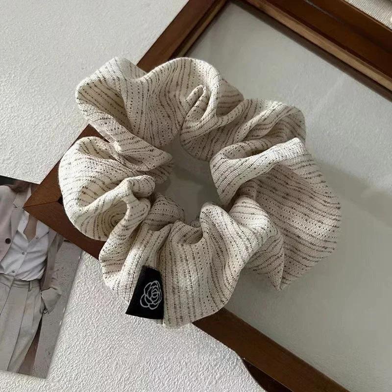 Vintage Plaid Elastic Hair Bands New Fashion Scrunchie Women's Elegant Hair Ties Designer Ponytail Holder Girls Hair Accessories