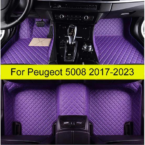 Car Floor Mats For Peugeot 5008 Five Seats 2017- 18 19 20 21 22 23  Auto Foot Pads Carpet Cover Interior Accessories