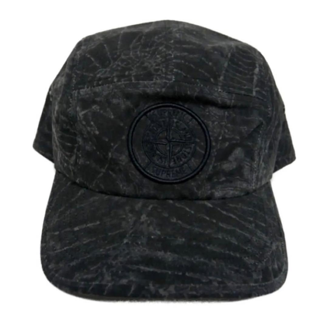 

[USED] Supreme Stone Island Camp Cap Black Cap