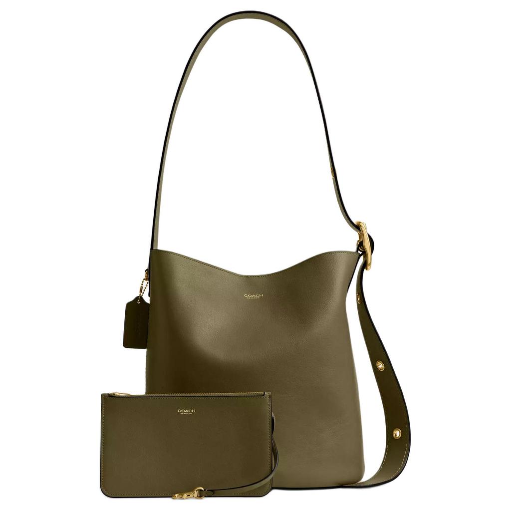 Coach Bleecker 28 Bucket Bag Women Shoulder Bag Gold Brass Olive CCC23-B4OL
