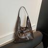 Retro Underarm Shoulder Hobo Bags For Women 2026 Luxury Designer Handbags PU Leather Pure Color Big Capacity Shopper Totes Purse