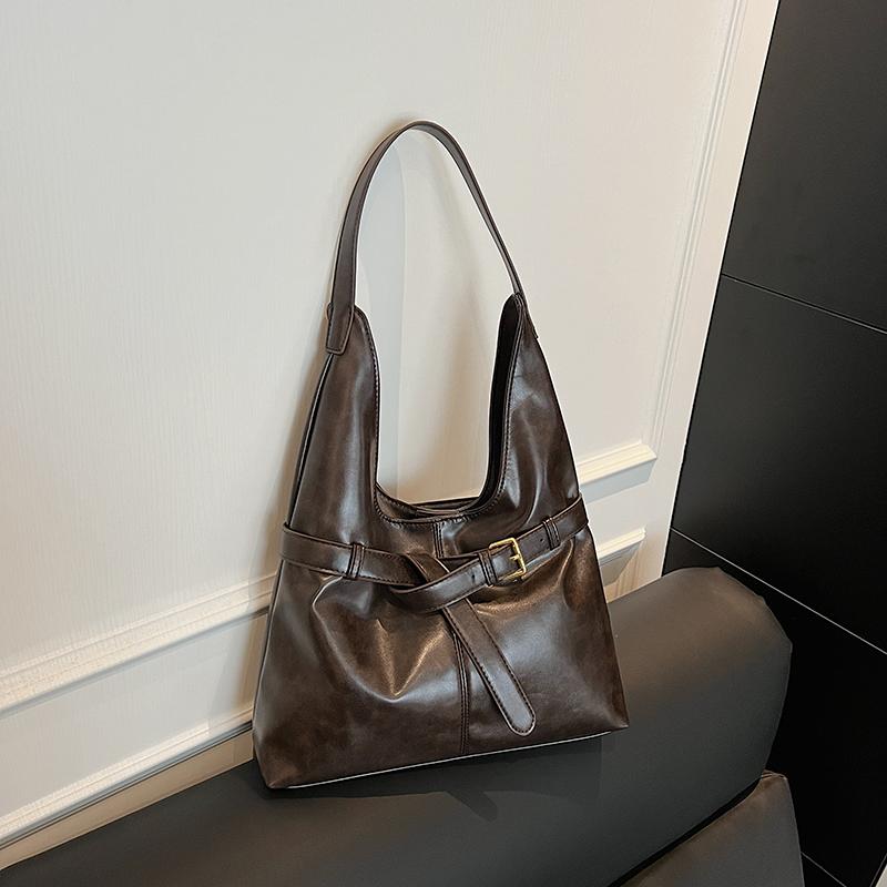 Retro Underarm Shoulder Hobo Bags For Women 2026 Luxury Designer Handbags PU Leather Pure Color Big Capacity Shopper Totes Purse