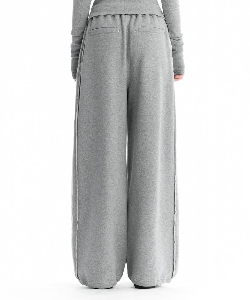 Teulimingbeodeu Tmb Raw Cut Sweat Set-Up Pants [ Melange Gray ]