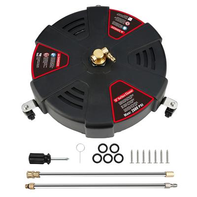 Floor Scrubber 2500PSI Surface Cleaner Attachment with Extension Wand Powerful Pressure Washer Replacement Nozzles with 3 Wheel