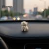 Smooth Surface Pig Statue 3D Printed Cute Bow Tie Figurine, Matte Cream White, Minimalist Animal Decor Statue, Car Dashboard Decoration Compact