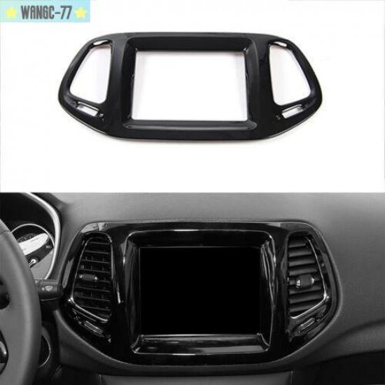 Fit For Jeep Compass 2017- ABS Central Console Navigation Panel Trim Black