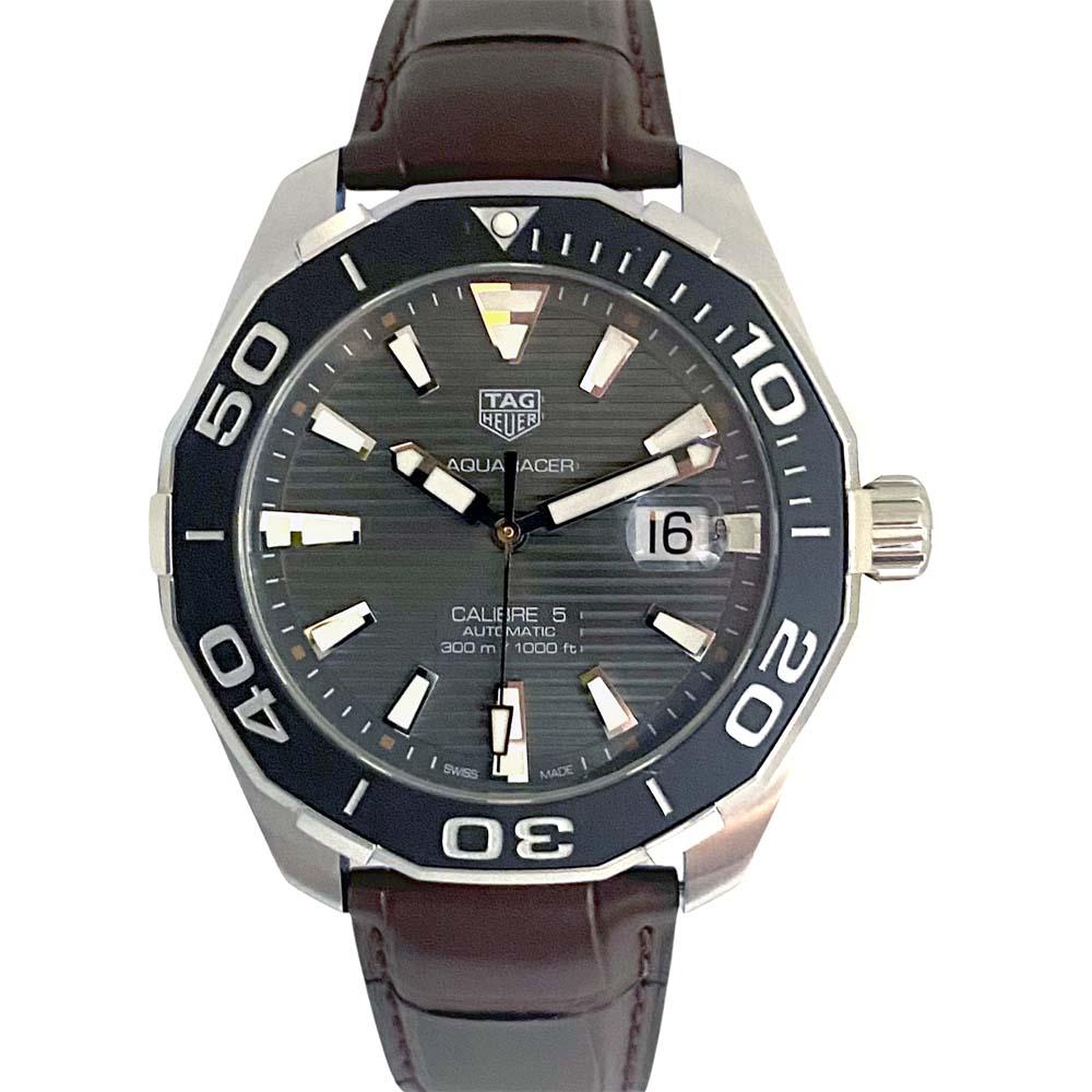 

[Almost unused/Garage ] TAG Heuer TAG Heuer WAY201M.FC6474 Aquaracer Gray Men s Silver [Used]