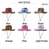 European and American Retro Western Cowboy Hat Sunscreen Sunshade Big Eaves Hat Men's and Women's Outdoor Mountaineering Cowboy Hat Hiking Jazz Hat