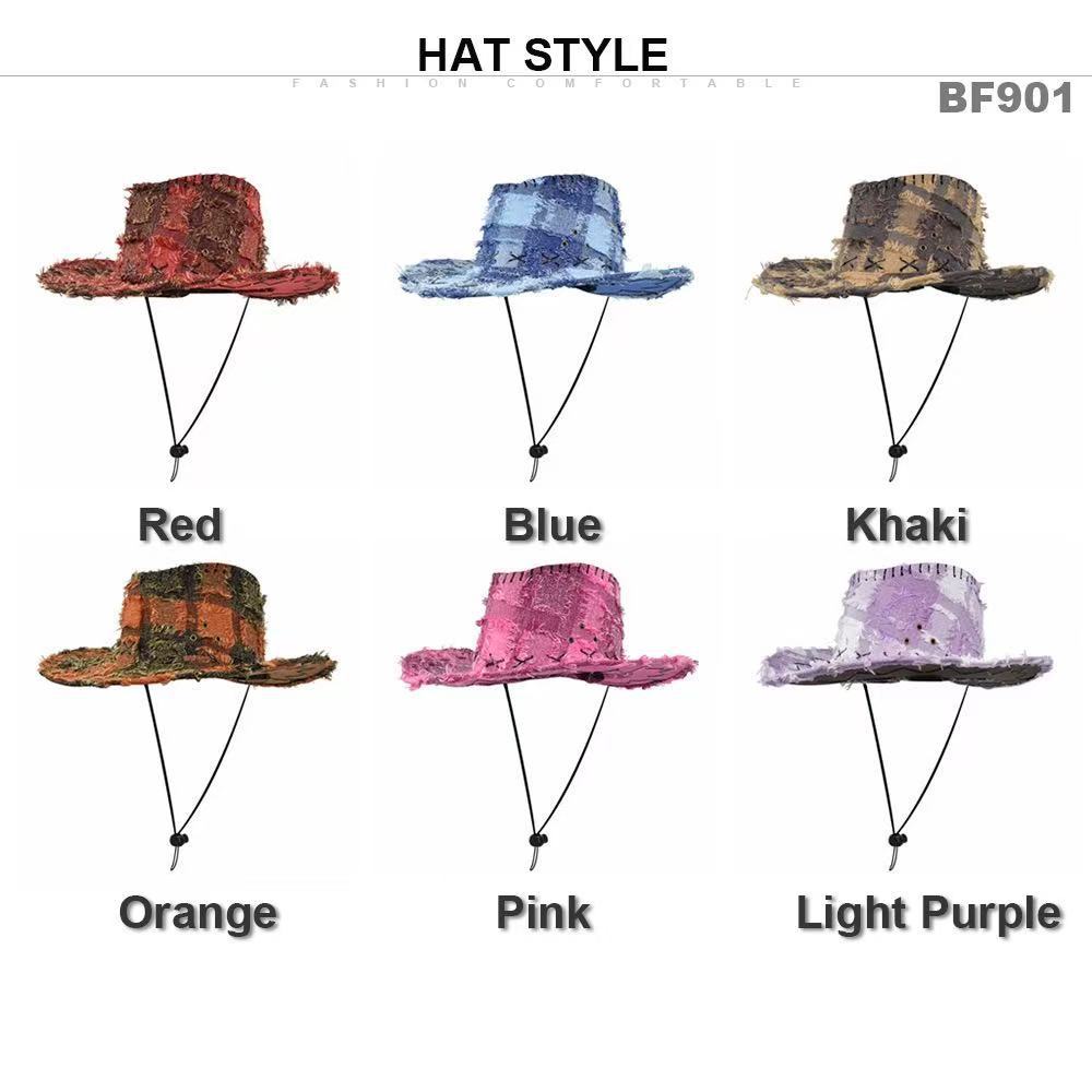 European and American Retro Western Cowboy Hat Sunscreen Sunshade Big Eaves Hat Men's and Women's Outdoor Mountaineering Cowboy Hat Hiking Jazz Hat