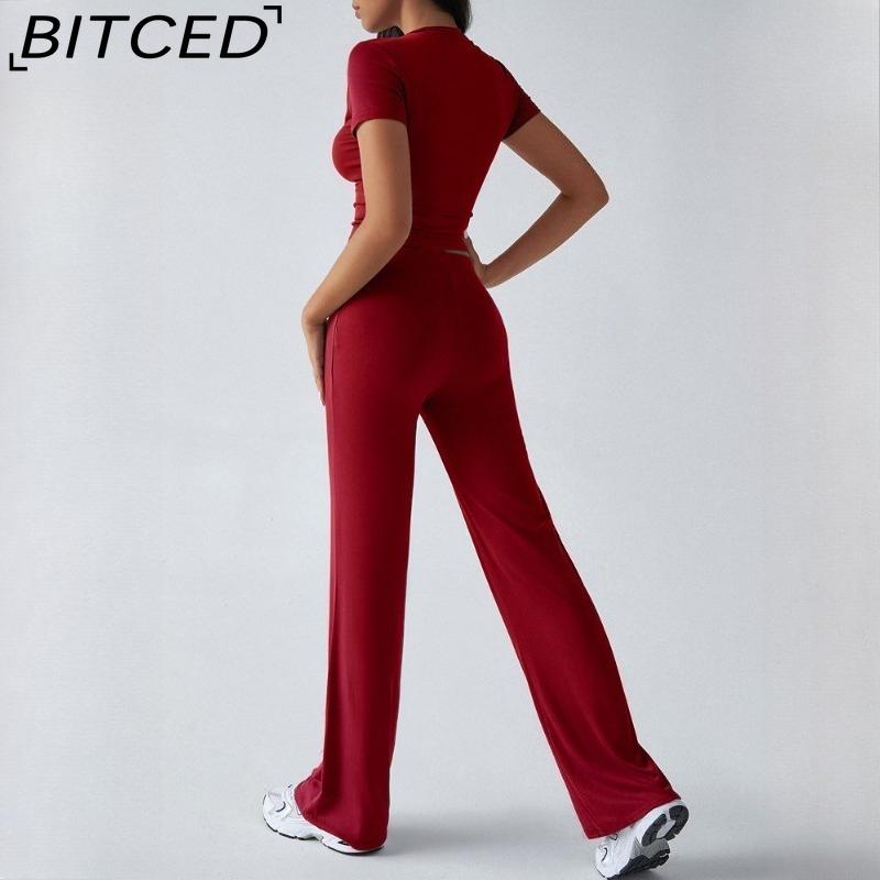 BITCED Women's Autumn/Winter Elegant Solid-Colour O-Neck Urban Casual Fashion Set