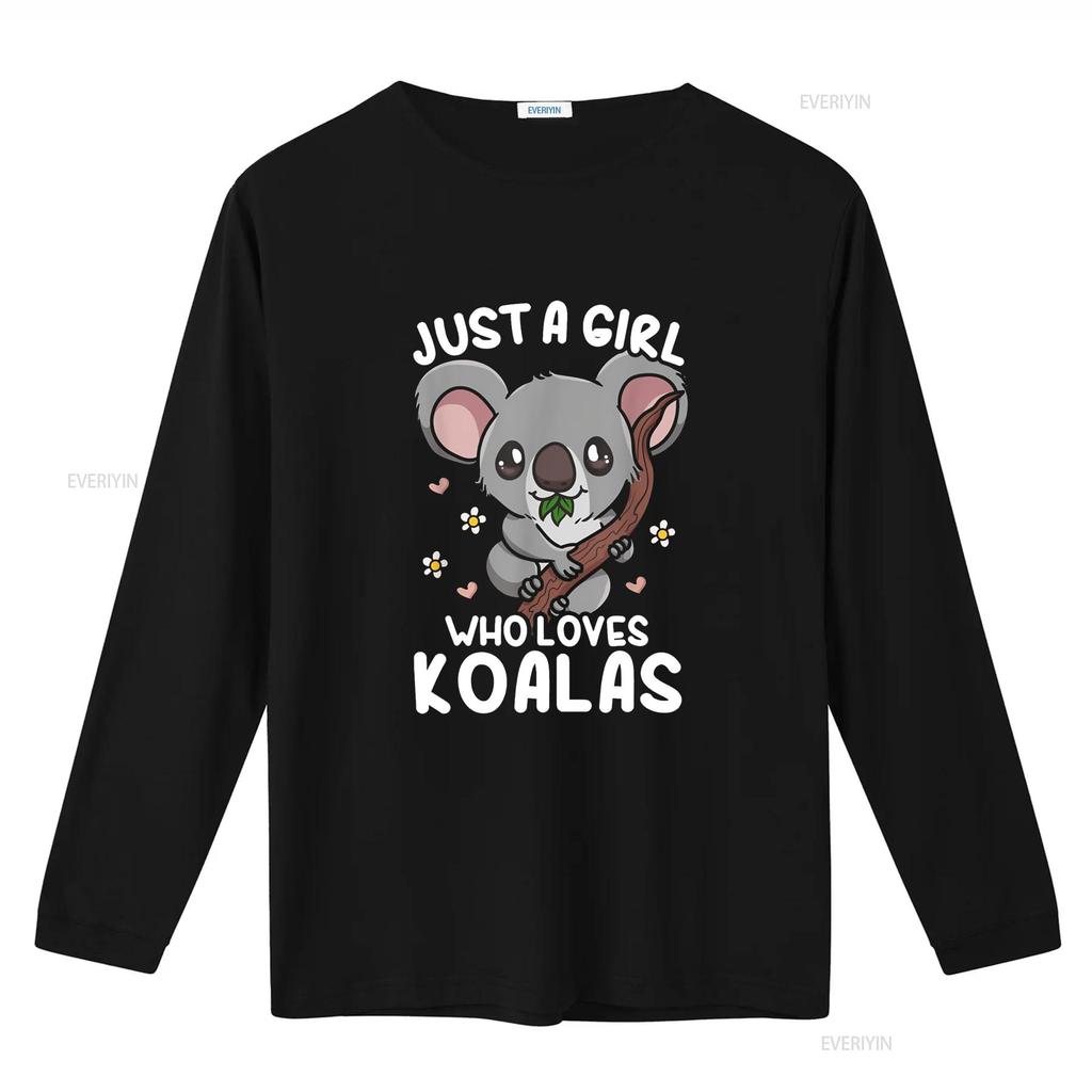Koala Just a Girl Who Loves Koalas T Shirt vintage Washed streetwear Unisex graphic fashion Casual homme Breathable Comfortable