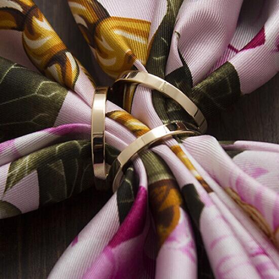 Mote Rose gullbelagt trio skjerf ring silke skjerf spenne klips lysbilde smykker