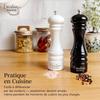 Moulin Sel et Poivre - CREATIVE HOME - Duo Manuel en Bois - Noir et Blanc